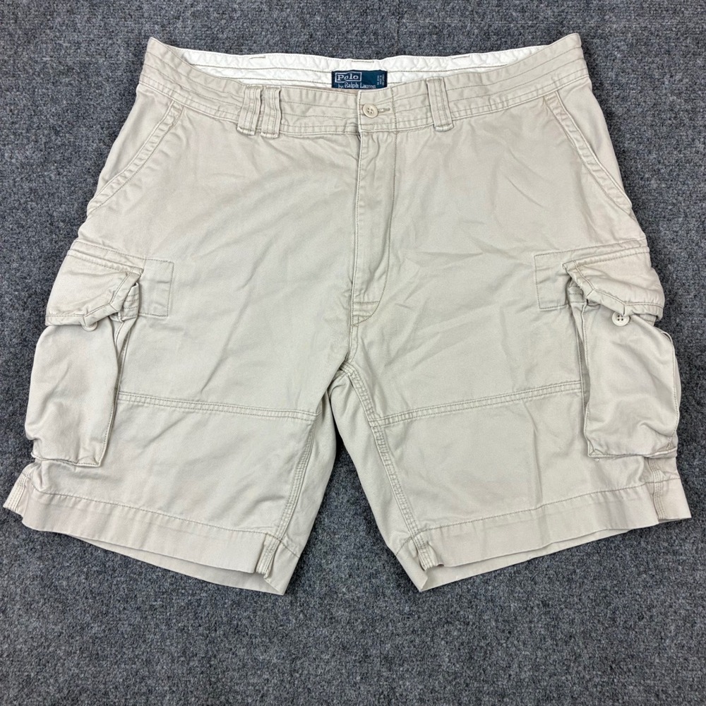 Polo Ralph Lauren Classic Polo Chino Cargo Shorts Tan Khaki Mens Size 40W